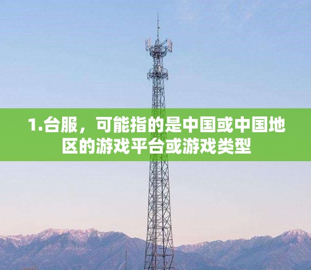1.台服，可能指的是中国或中国地区的游戏平台或游戏类型