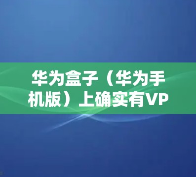 华为盒子（华为手机版）上确实有VPN功能，可以用来观看互联网外的视频内容，包括YouTube。以下是使用华为盒子VPN观看YouTube的具体步骤