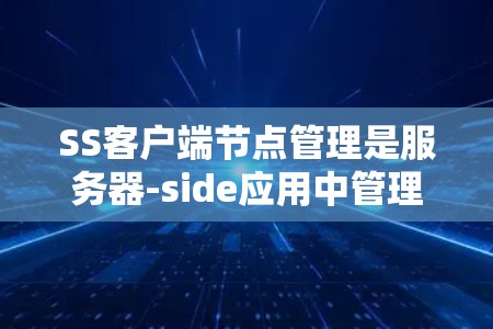 SS客户端节点管理是服务器-side应用中管理客户端进程和节点的流程,涉及节点创建、管理、删除、停机等步骤,以及资源分配、权限设置、网络连接等操作。以下是对SS客户端节点管理的详细总结 SS客户端节点管理是服务器-side应用中管理客户端进程和节点的流程,涉及节点创建、管理、删除、停机等步骤,以及资源分配、权限设置、网络连接等操作。以下是对SS客户端节点管理的详细总结